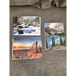 3 EDF Landscape Blank Greeting Cards With Envelopes 5" X 7"